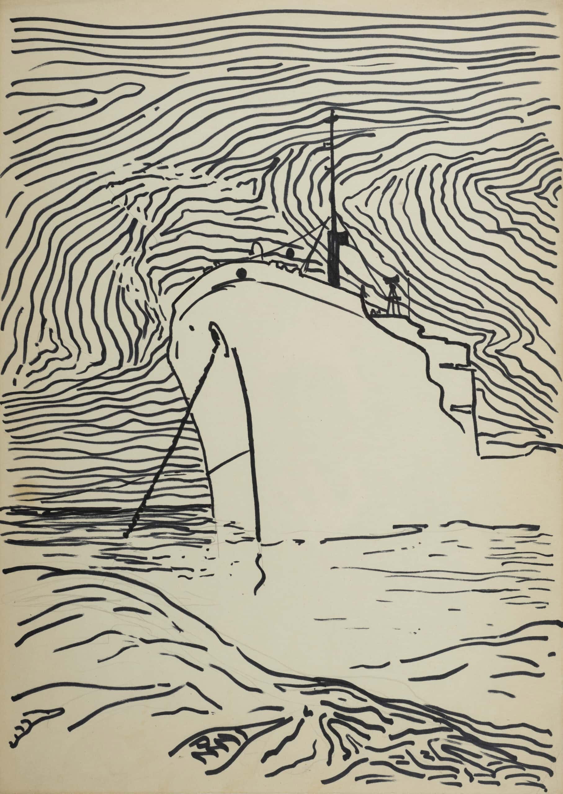 Gaioz (Giorgi) Kotrikadze — Untitled, from the Cuba Series, 1960s, ink on paper, 43×30 cm