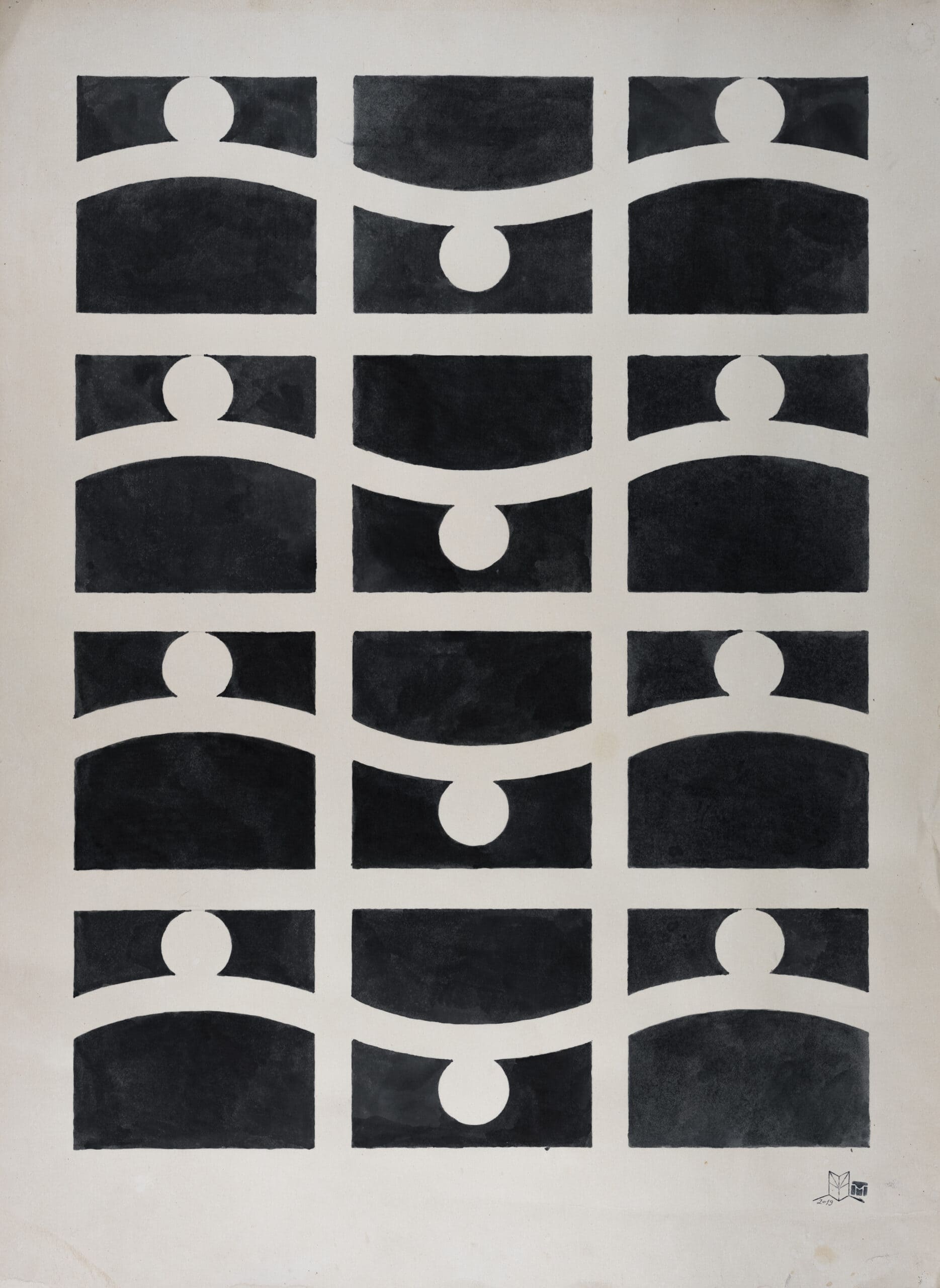 Maya Sumbadze — Untitled, monogram work, 64.5×87 cm