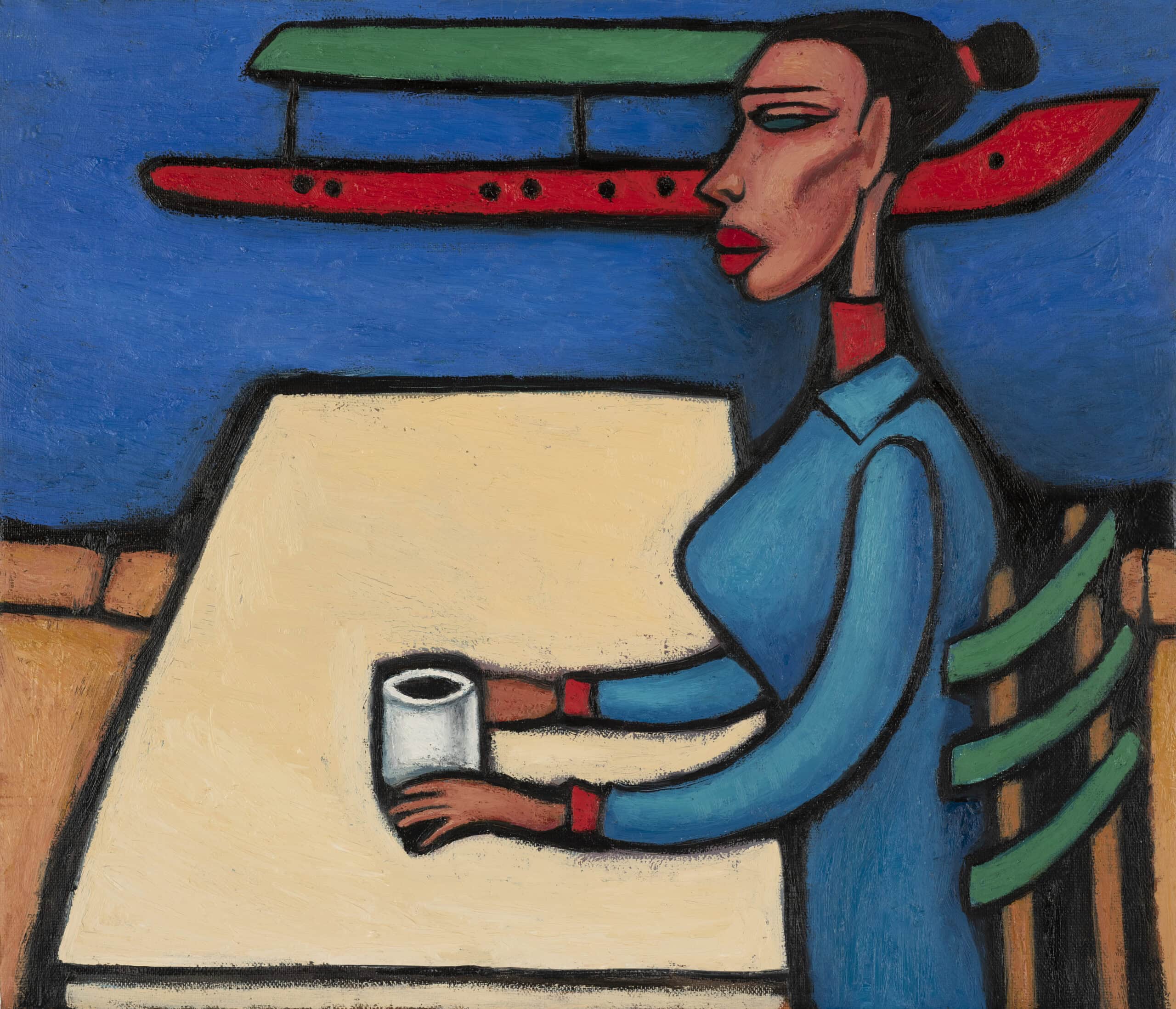 Merab Kopaleishvili — From the French Series, oil on canvas, 56×48 cm